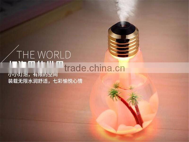 Colorful bulbs humidifier Humidifier office desktop Built-in micro landscape nightlights humidifier