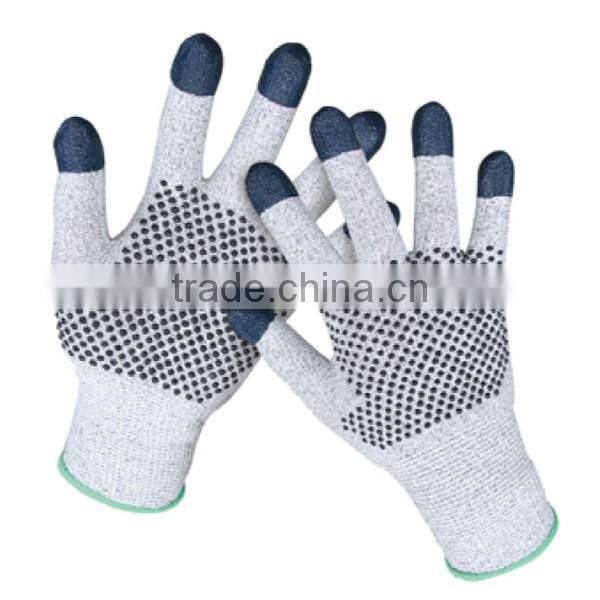 Kingphone soft liner coated pu cut working gloves,cut resistant gloves