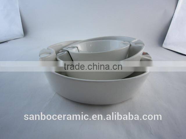 Good Quality High White ceramic bakeware Set with Handles