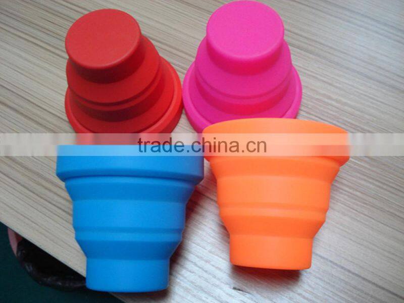 Silicone Folding Cup Telescopic Collapsible with Lid Outdoor Travel Camping