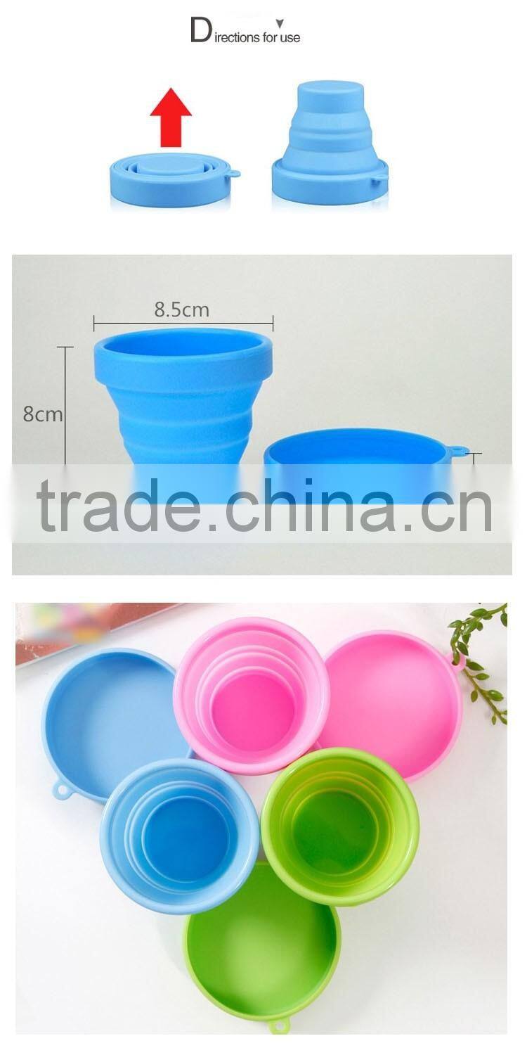 heat resistant portable foldable silicone drinking cup travel cup