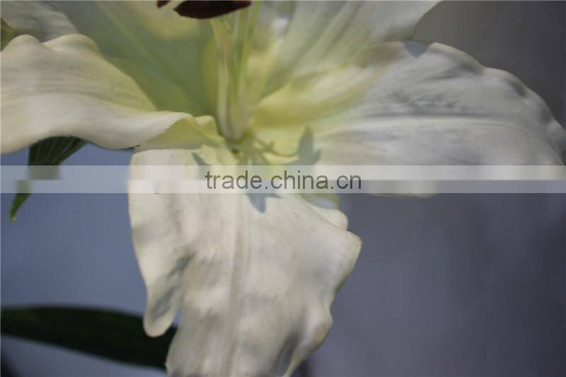 hot sale brand name decorative artificial two flowers two buds lily