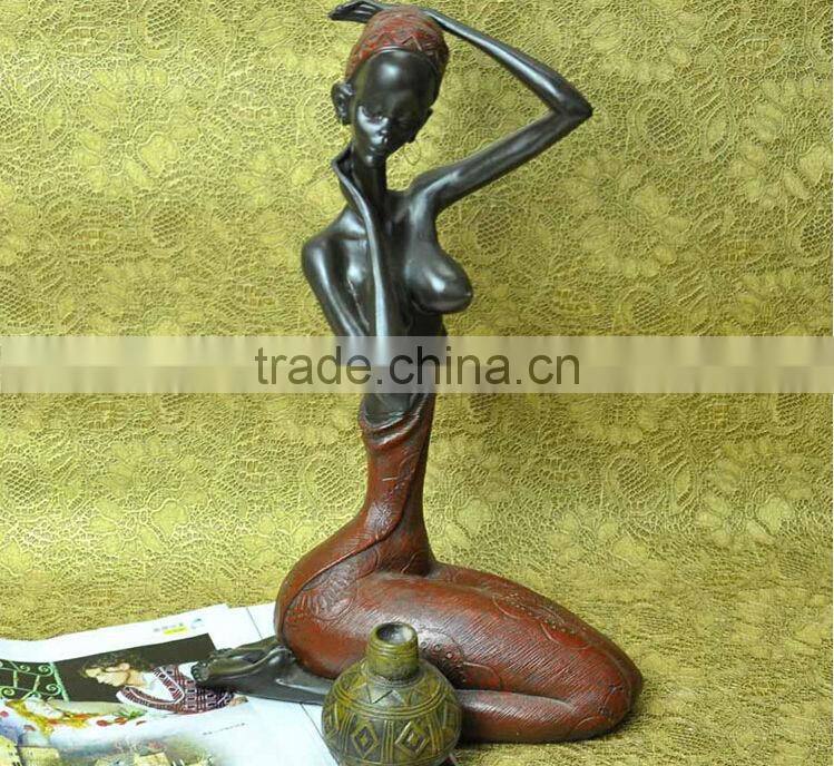 Black African girl resin sculpture series,interior decorations sculpture