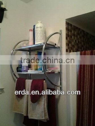 Organize It All 2 Tier Shelf with Towel Bars