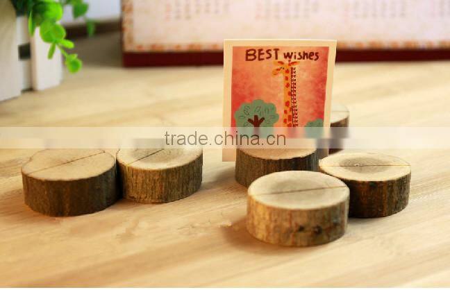 Wooden stake round photo clip