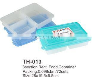 hot sale 3 compartment rectangle foood container th-013