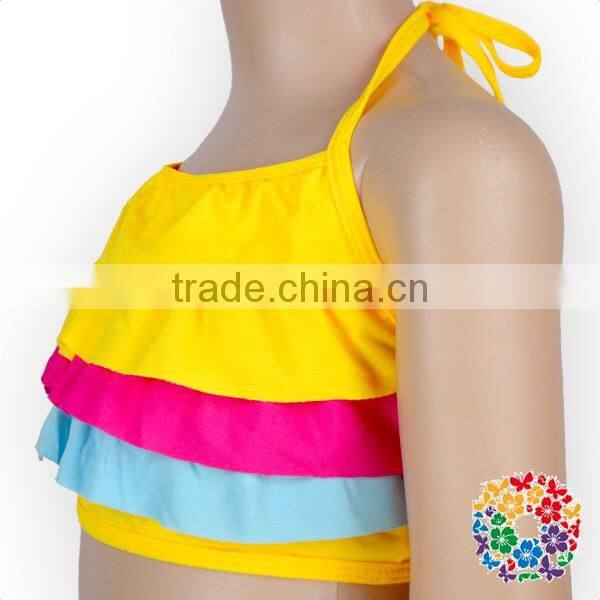 2017 New Arrival Summer Girls Colorful Ruffle Bikini Swimming wear
