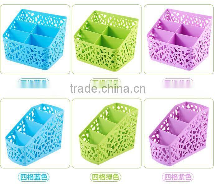 emc Plastic Storage Box Desktop 4 Grid Sub-grid Storage Case