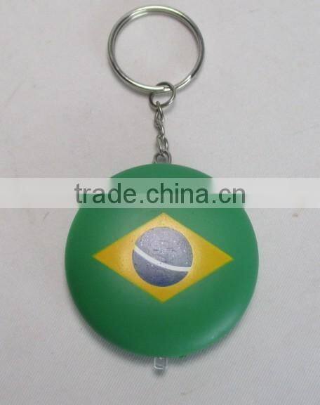 promotional gift flashing LED T-shirt keychain, key ring with light