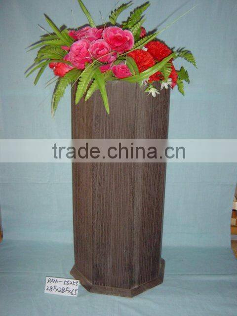 square wooden vase
