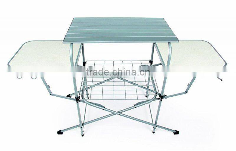 Outdoor Food Prep Area Portable Cooking Kitchen Grill Table Folding Camping Rack