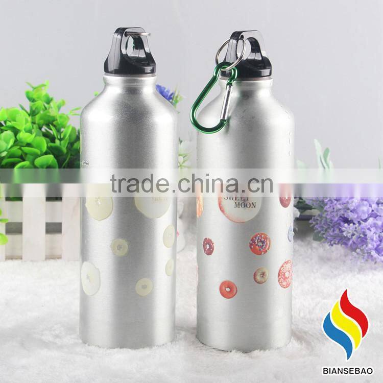 custom Printed 600ml Aluminum Sports Bottle With Hook