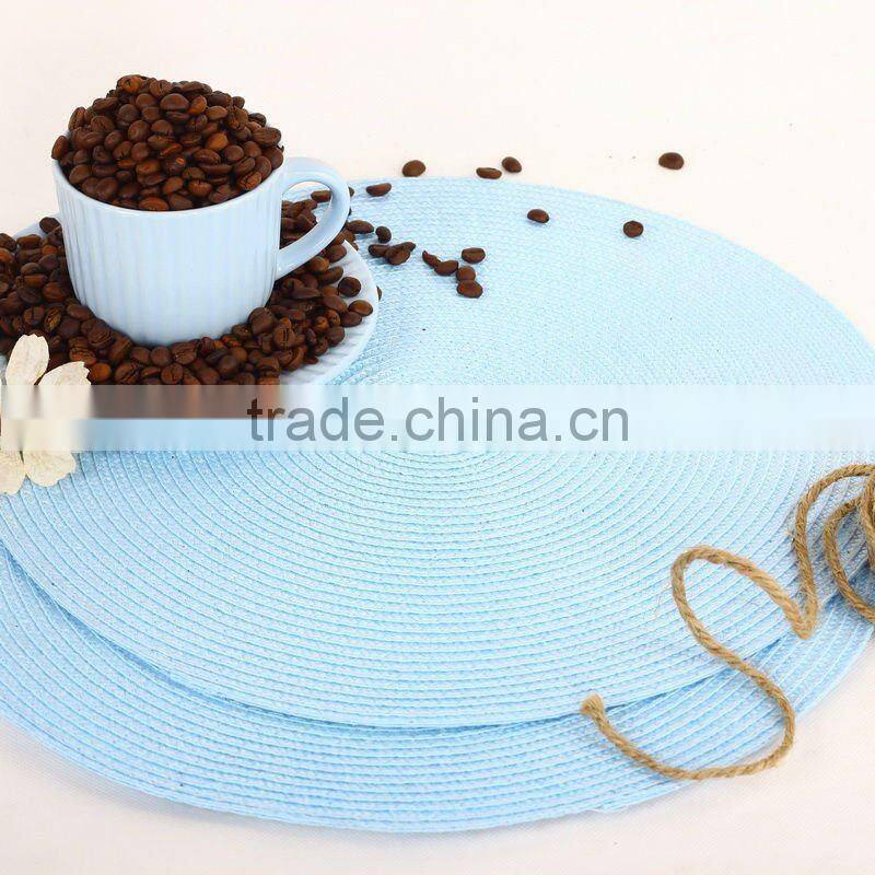 Round PP tablemats/round placemat, bright blue color