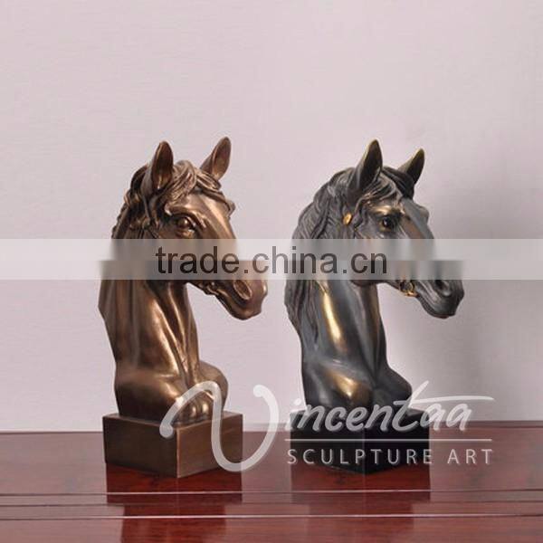 Art deco riproduzioni life size resin craft fiberglass head horse
