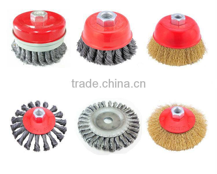 circular steel wire brush brass plated