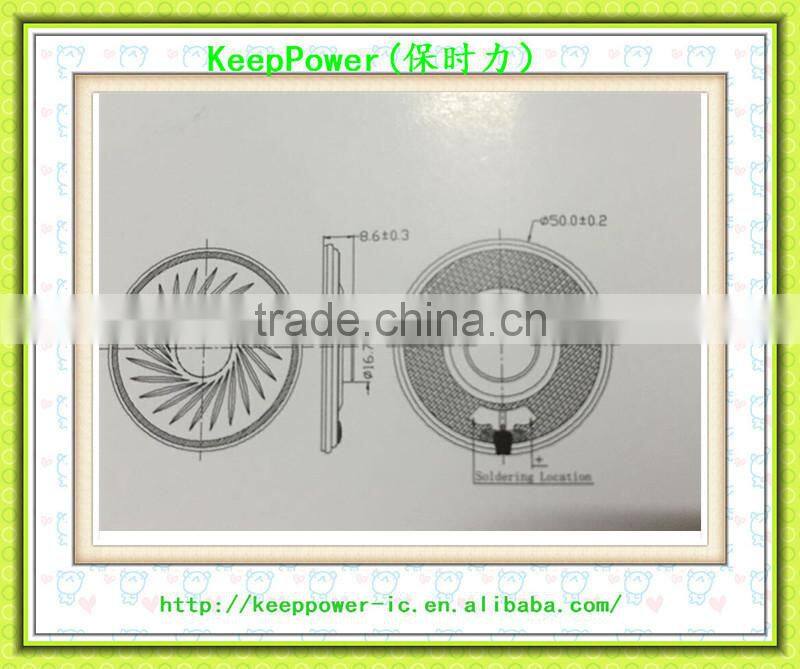 4 Ohm 2.0W diameter 50mm My lar Speaker 50004F-018R