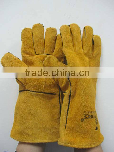 DDSAFETY Wholesale Yellow Cow Split Leather Welding Gloves
