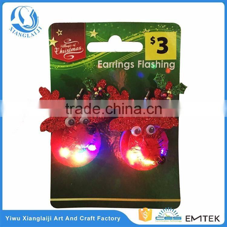 christmas angle lighted battery children earrings
