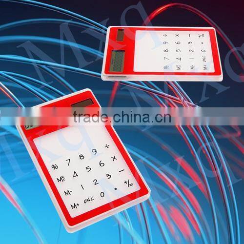 Solar powered touch screen LCD 8 electronic digital calculator solar powered thin pocket calculator