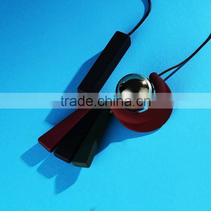 geometric moon sun necklace geometric long rubber rectangle strips pendant necklace geomotric jewelry