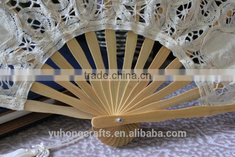 handcrafted lace folding bamboo fan