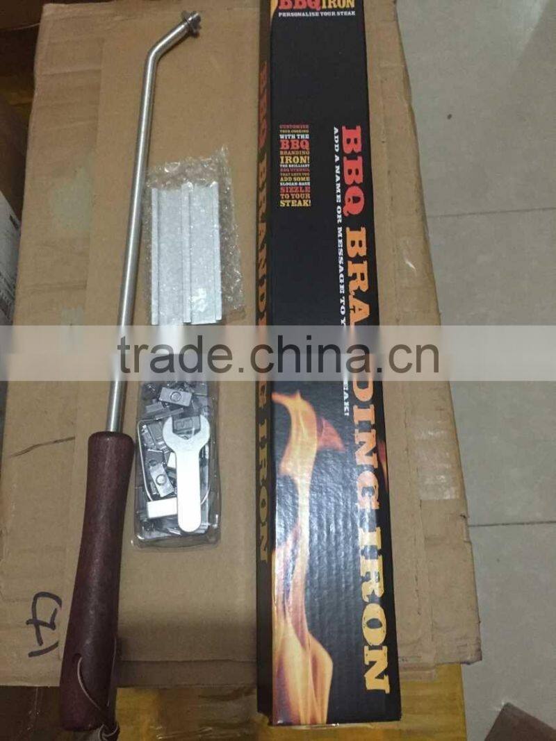 UCHOME DIY Barbecue Tools Branding Iron Stamp with Changeable Letters BBQ Branding Iron