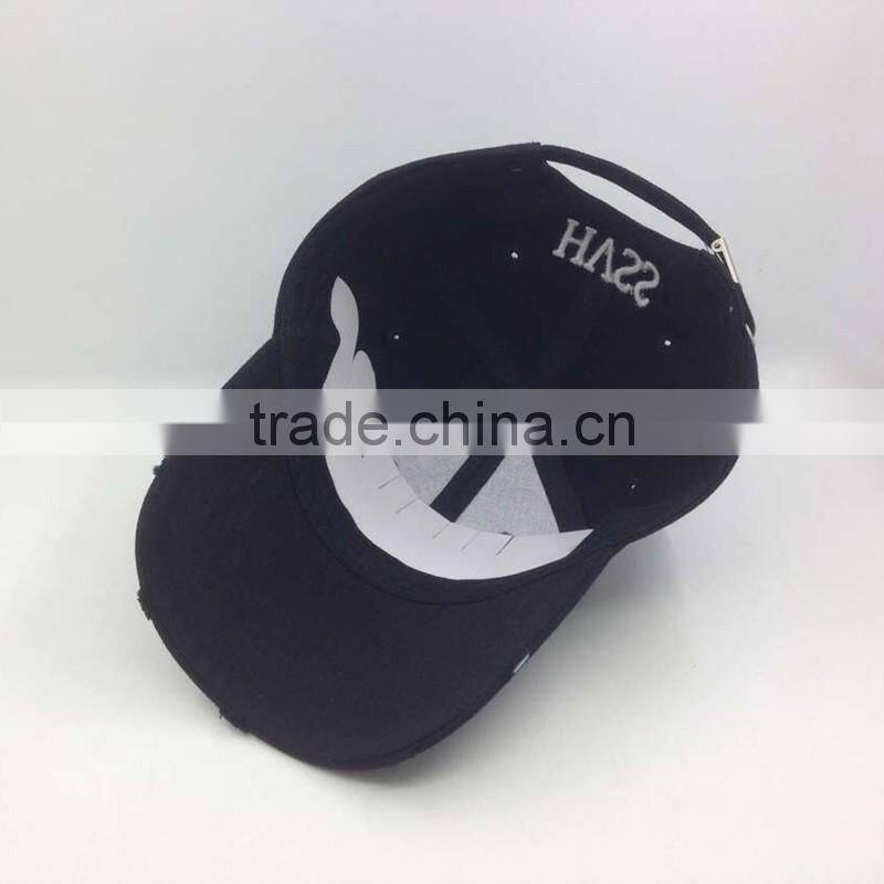 100%Cotton Distressed Baseball Cap Custom Color And Logo