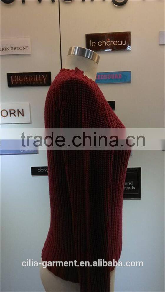 2015 new fashion knitting sweater with long sleeve pullover