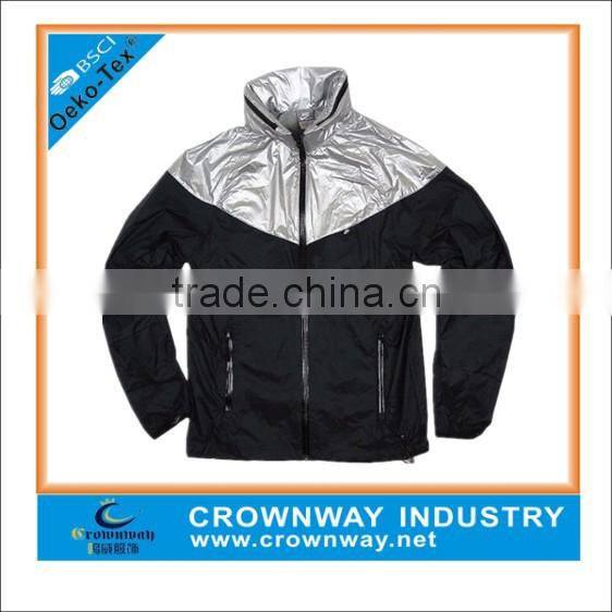 Men's Black Windbreaker Jacket with Waterproof Zip