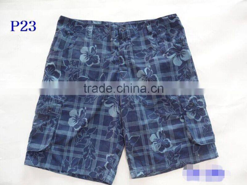 printed washed outdoor cargo board shorts for men