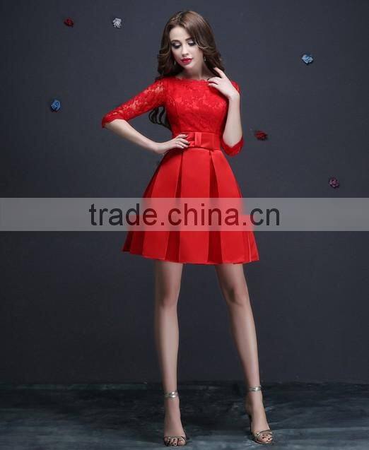 sexy girl cocktail short sleeve lace graduation party dress