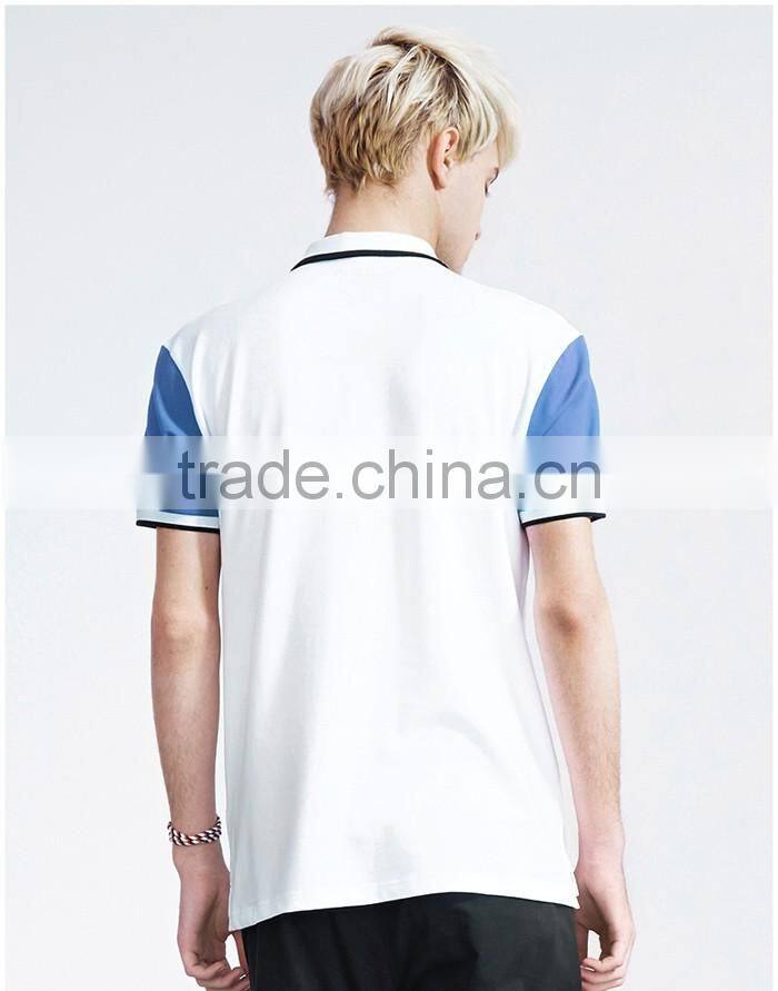 Fashion stripe plain white new design polo shirt