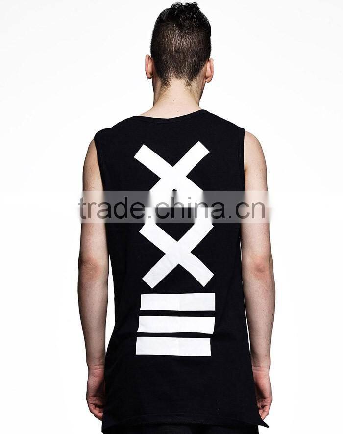 Custom simple printed mens burnout tank top