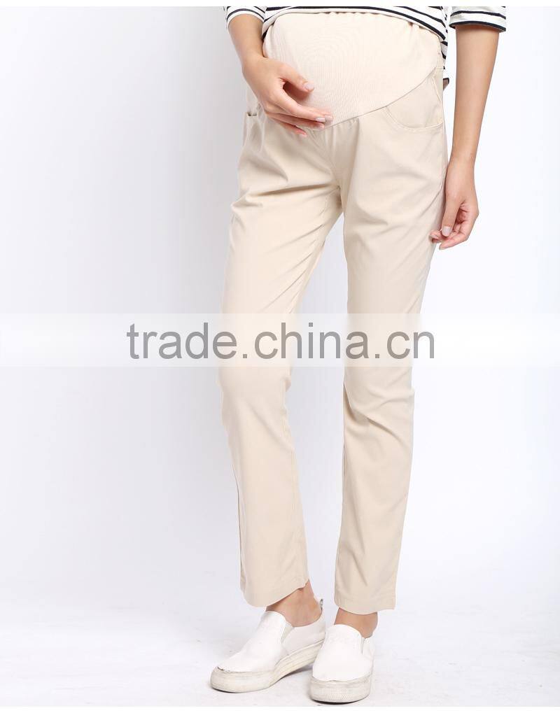 Plus Size Stretch Maternity Clothes Belly Band Trousers Straight Cut Pregnant Pants Maternity Pants