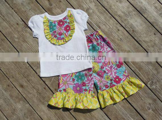 2014 summer girl clothes polka dots kids outfit