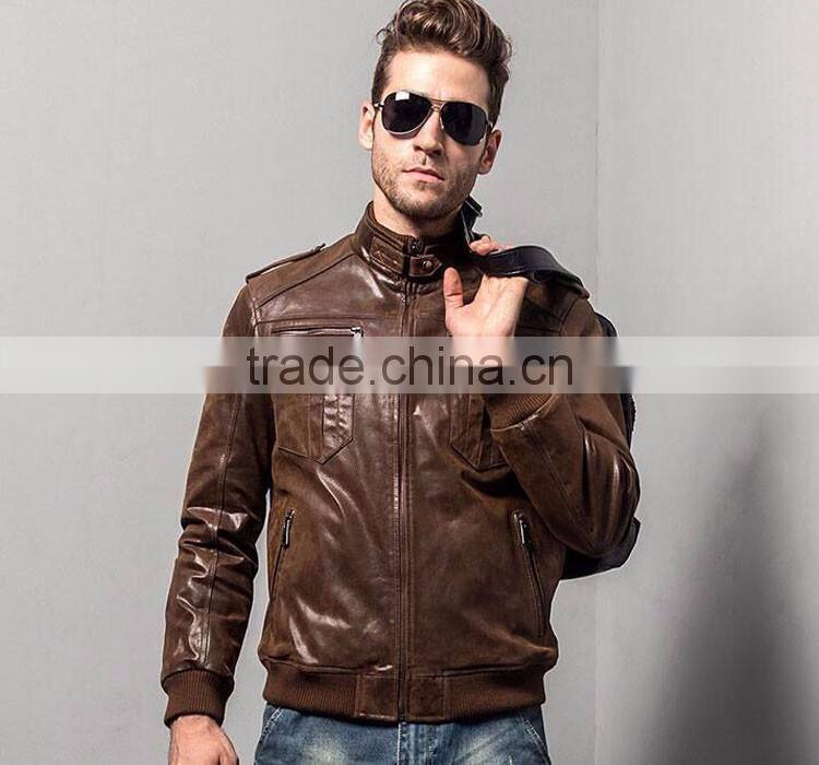 Winter warm coat men fashion leather motorcycle jacket men's genuine leather jackets