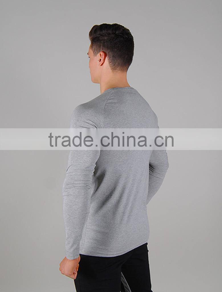custom gym wear t shirt long sleeve crew neck t shirt wholesale
