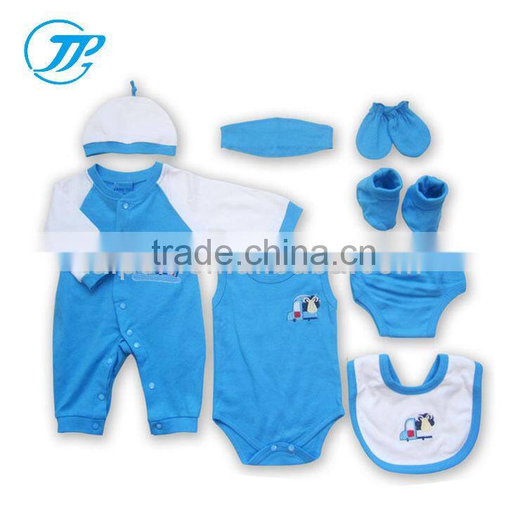 Promotional Guangzhou 100% Cotton wholesale 8pcs Newborn Baby Clothing Gift Set