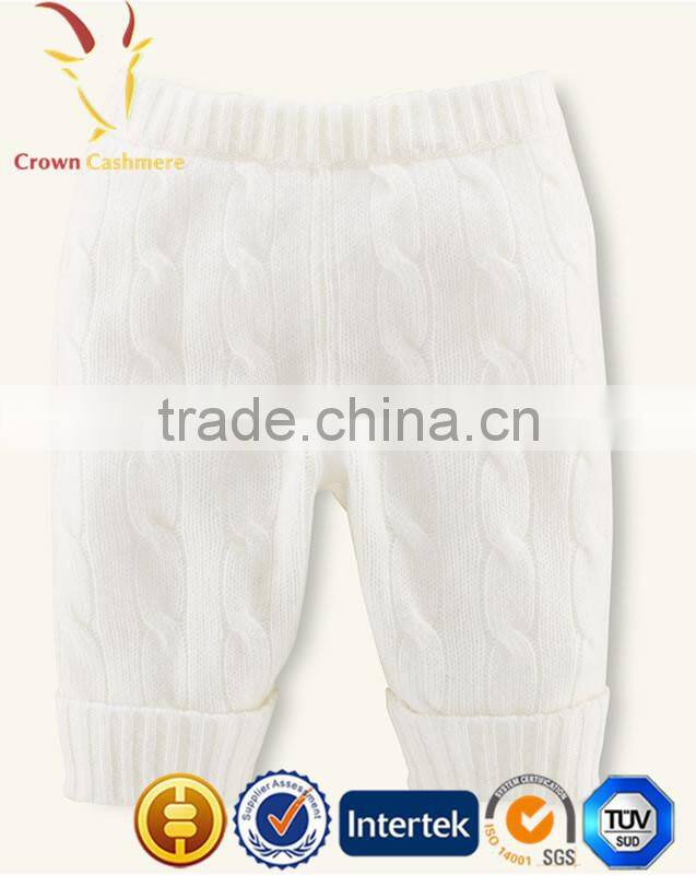 Ribbed Baby Wool Cashmere Knitted Pants