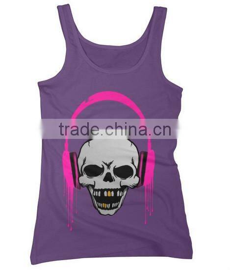 Alibaba china custom printing 100 cotton stringer tank top women