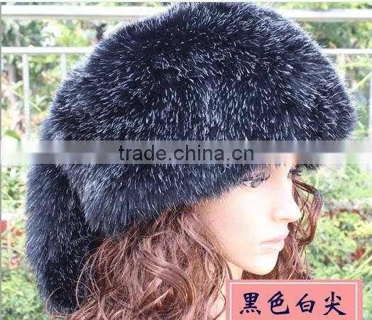 High Quality Winter Warm Women Lady Soft Faux Fox Fur Cossak Hat Cap Ski Beanie