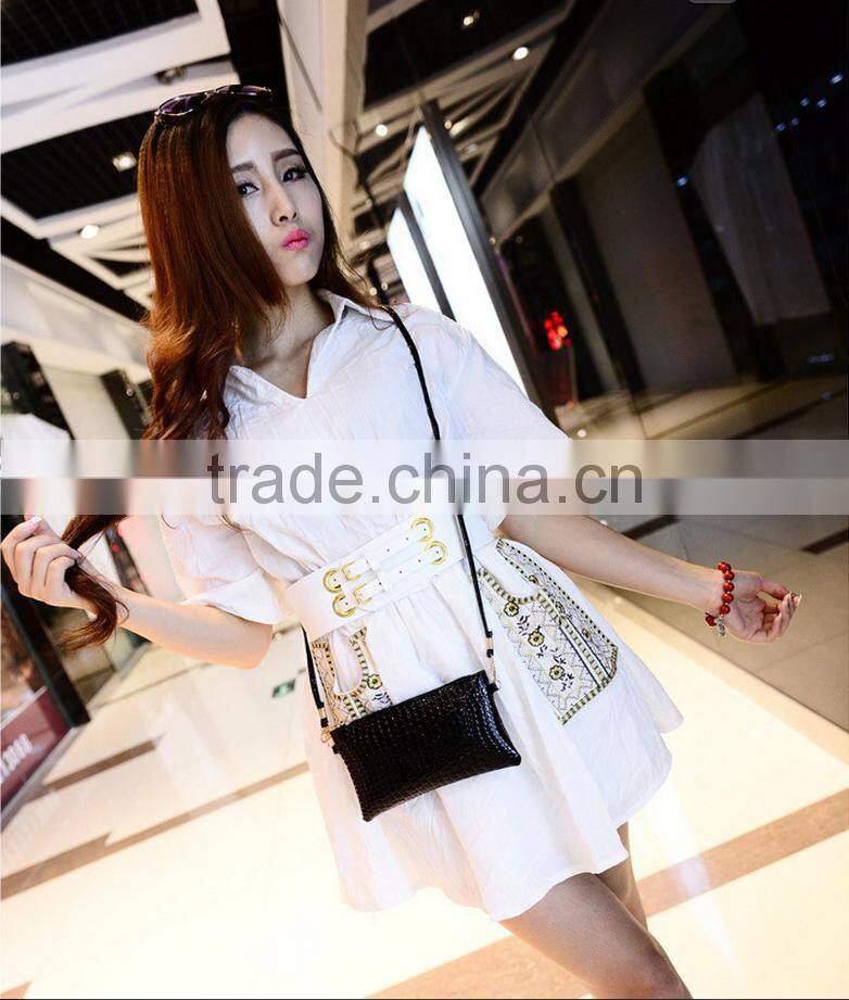 Korean fashion single shoulder pu leather crocodile lady women's shopping hand bag