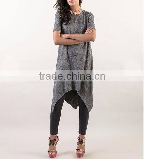 Custom super longline t shirt with asymmetric hem