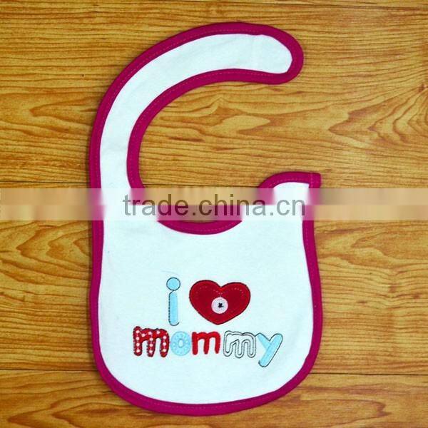 Eco-Friendly Embroidering Baby Bibs "I Love my mom"