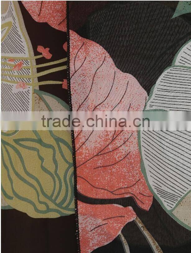 Fashionable Latest Designs Chiffon Maxi Dresses Fabric Wholsale With Digital Print