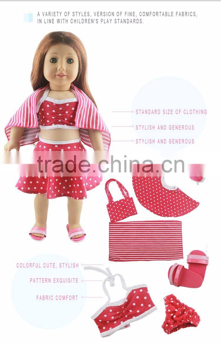 wholesale 18 inch red dot american girl doll swimming suit