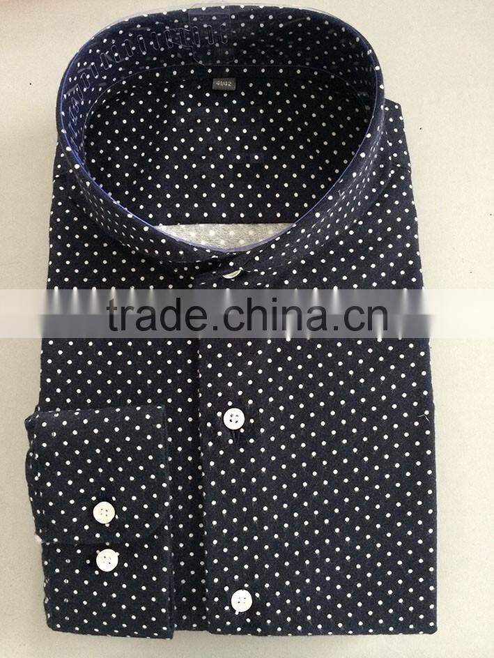 Latest mens dress shirt design dark blue dots