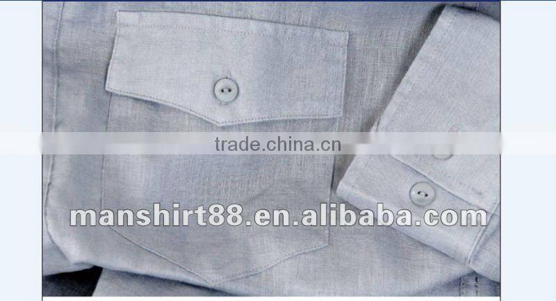 2016 man's 100% linen wash finishing long sleeve men's casual shirt
