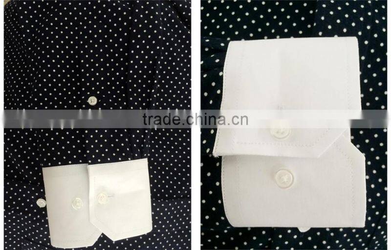 2017 Men's Polka dot casual roll collar shirts
