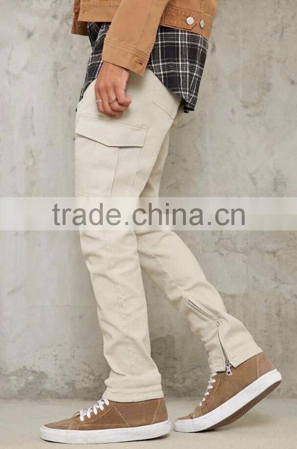 Latest Design Casual Men Custom Pocket Twill Cotton Autumn Plain Cheap Cargo Pants